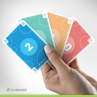 Scrum Planning poker Cards in hand