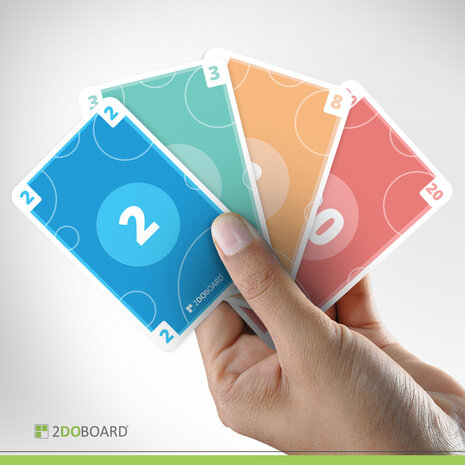 Scrum Planning poker Cards in hand
