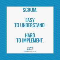 Scrum. Easy to understand. Hard to implement. Scrum. Easy to understand. Hard to implement.